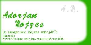 adorjan mojzes business card